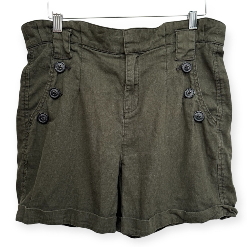 Daughters of the Liberation Anthropologie Linen Cotton Blend High Waist Shorts 4